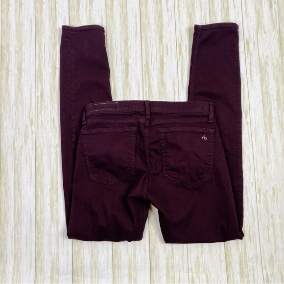 Rag & Bone Maroon Fine Wine The Dre Skinny Jeans